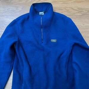 LL Bean Khatadin Quarter Zip Fleece in Blue Mens M